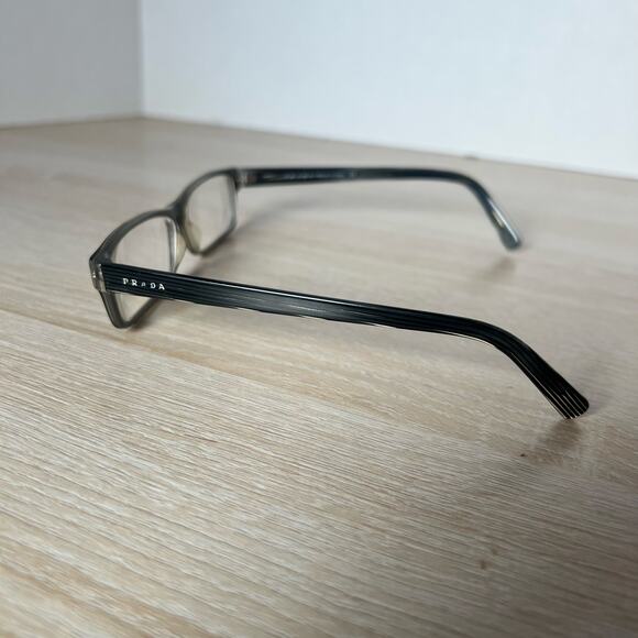 Prada VPR07E 6AW-1O1 Eyeglasses Black Striped Frames 54-14-140 Italy READ - Picture 9 of 10